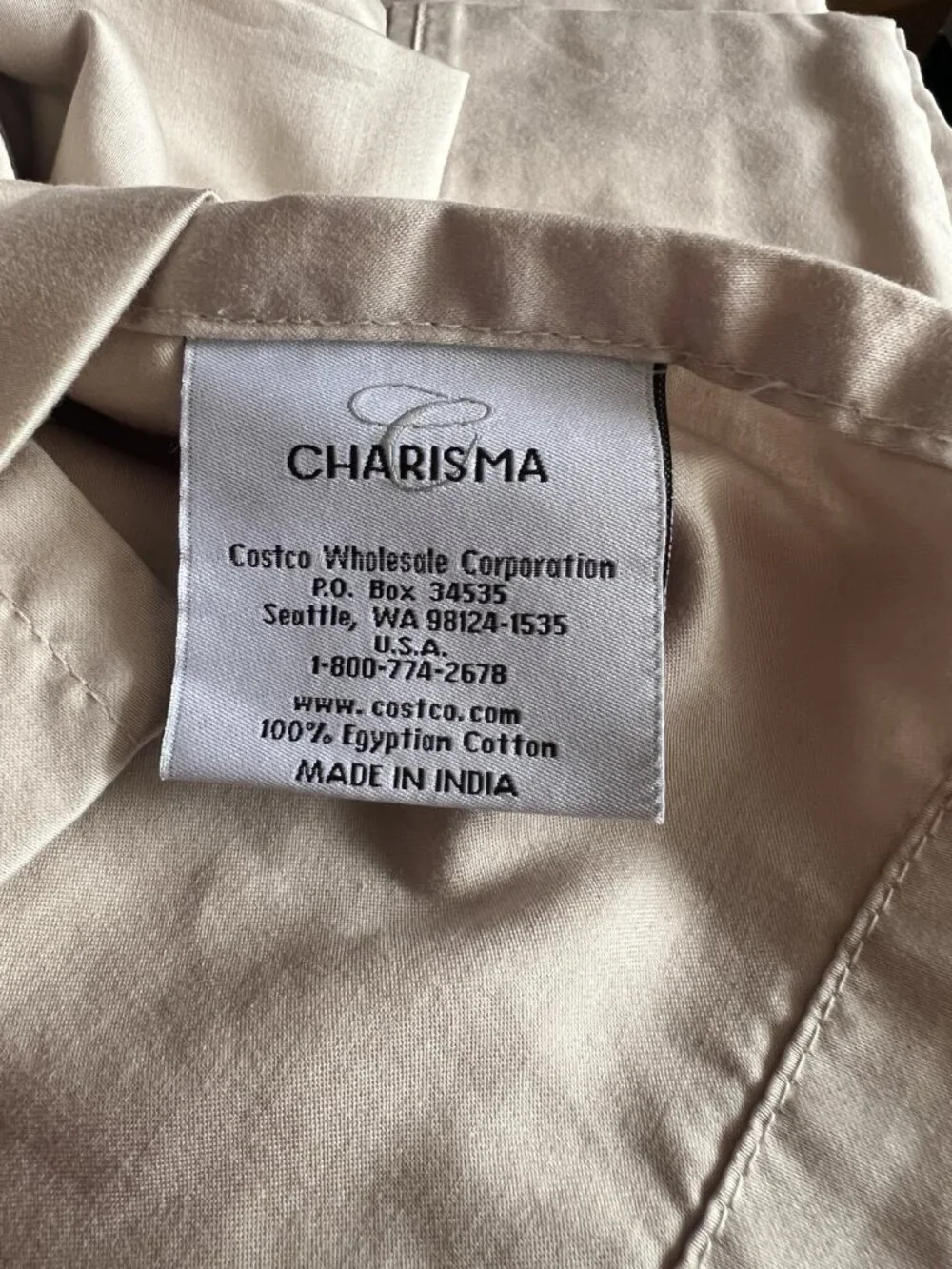 KING Flat Sheet Ecru 100% Egyptian Cotton Tan Luxury Linens Charisma PRISTINE